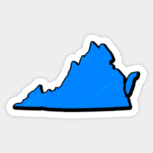 Bright Blue Virginia Outline Sticker